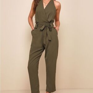 Lulus In the City green jumpsuit